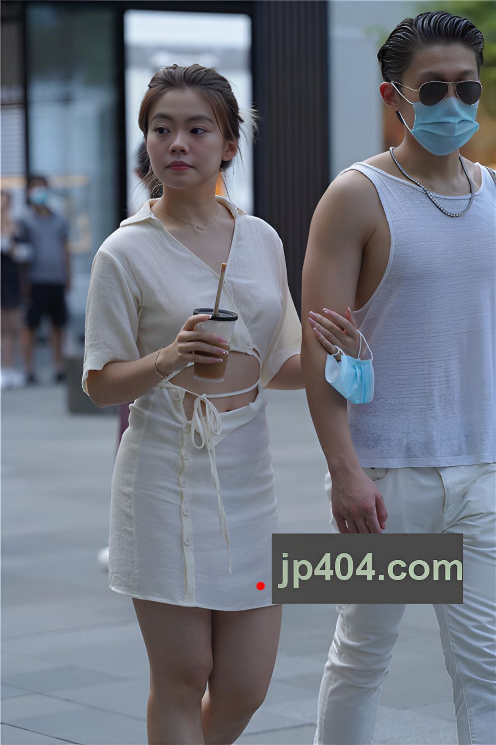 微透白裙美女【套图+视频】