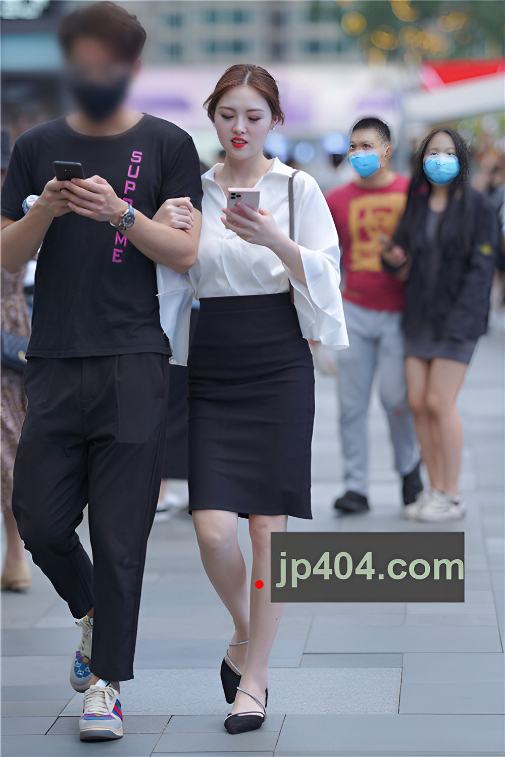 黑色职业裙美女【套图+视频】