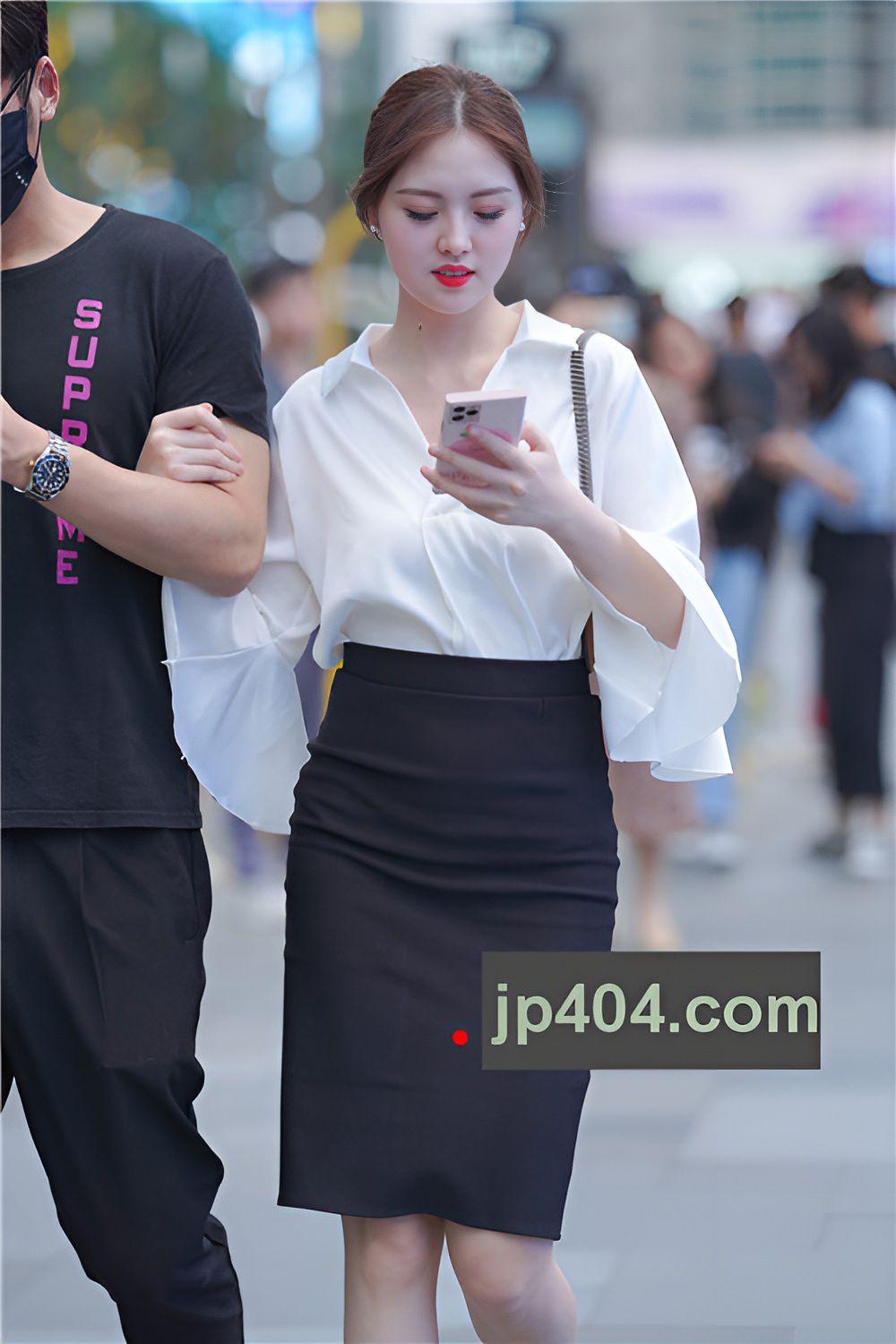 黑色职业裙美女【套图+视频】