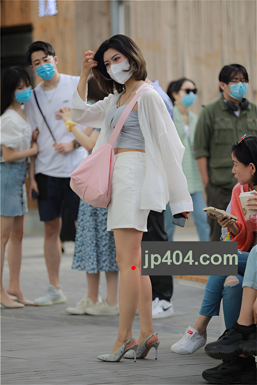 白裙短发美女【套图+视频】