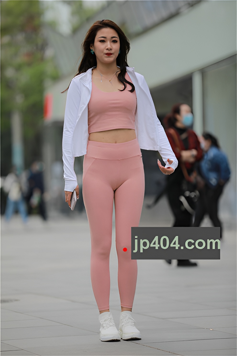 粉色紧身裤美女【套图+视频】