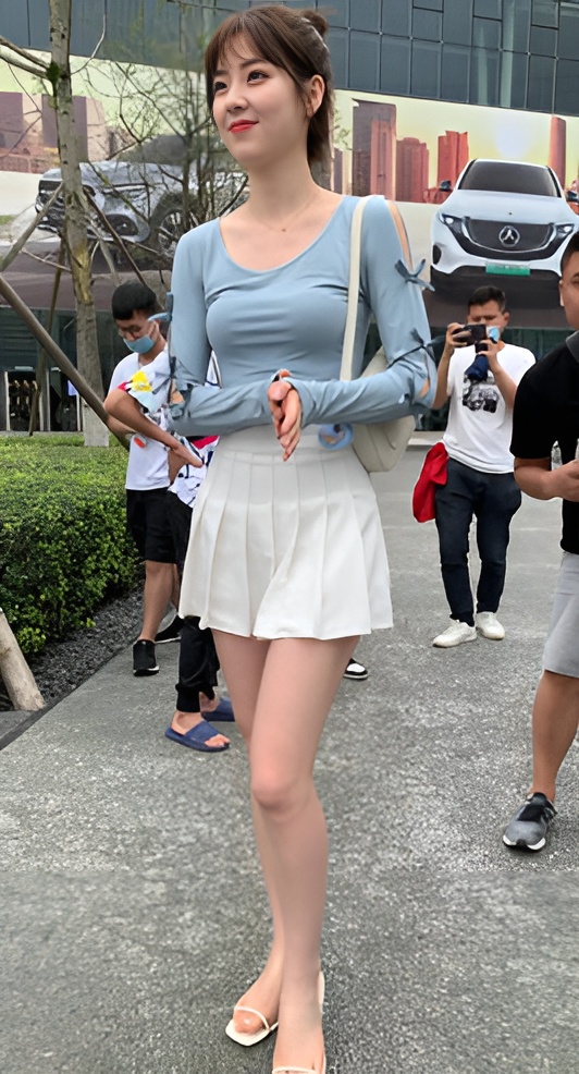 【套图+视频】白色百褶裙美女[3.74G/118P]