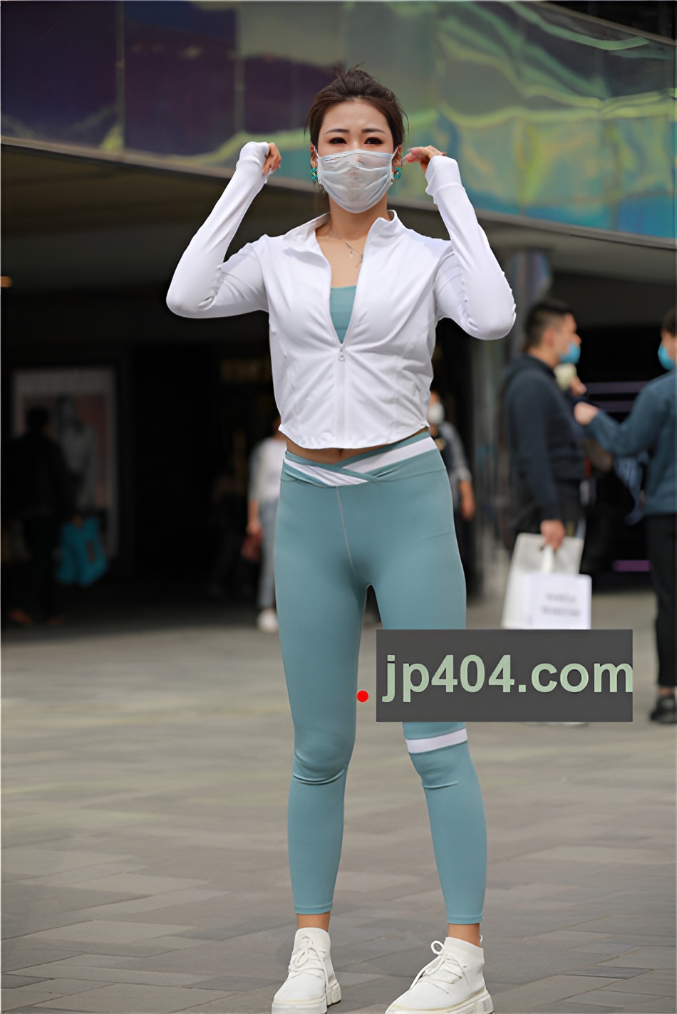 蓝色紧身裤小姐姐【套图+视频】