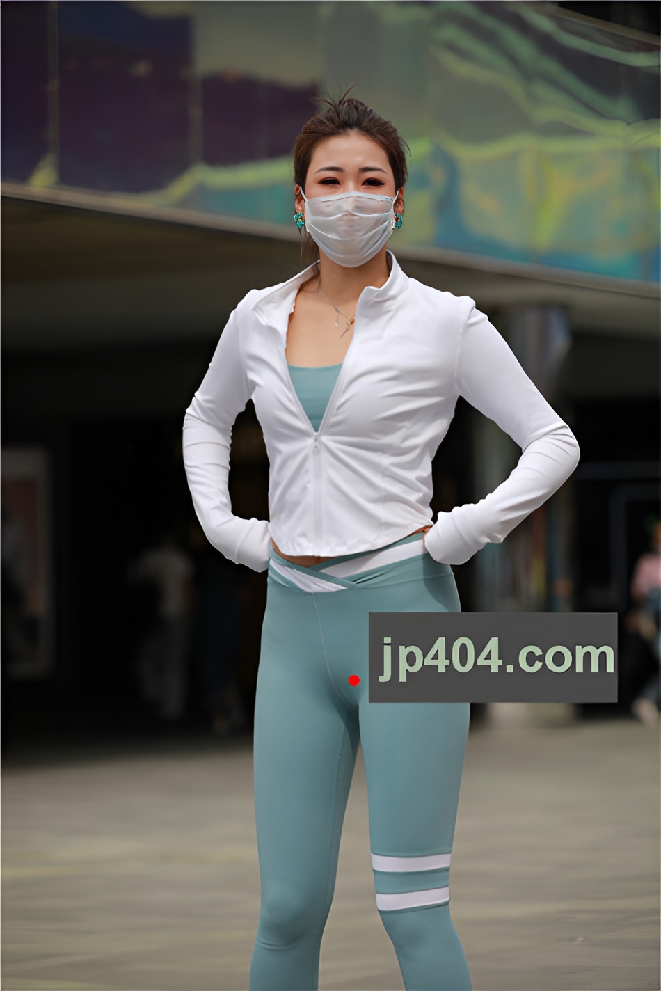 蓝色紧身裤小姐姐【套图+视频】