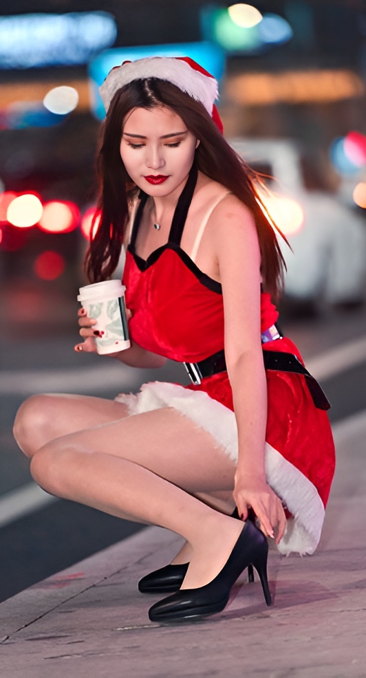 肉丝红裙美女 【套图+视频】