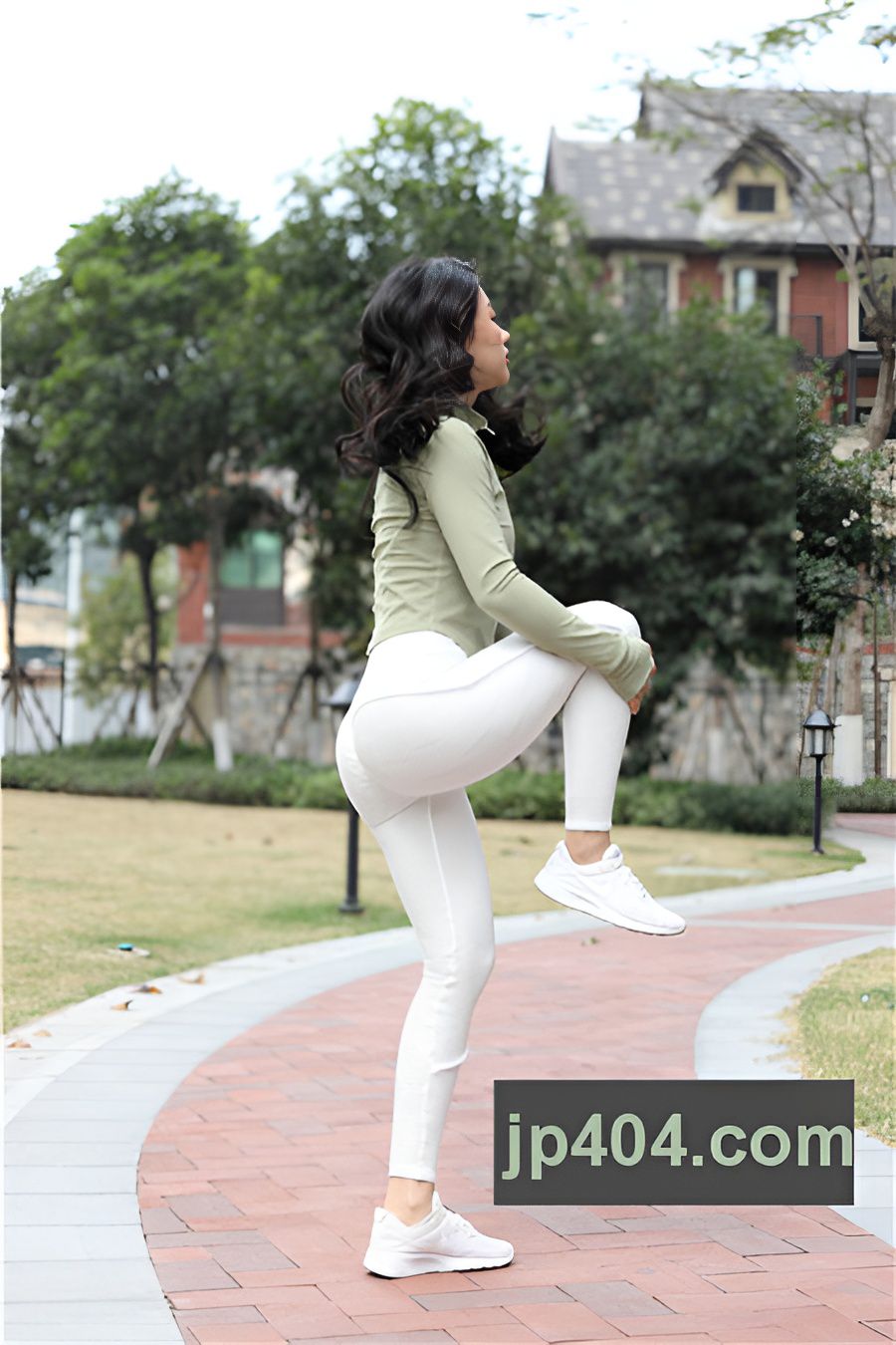 白色健身裤 【套图+视频】