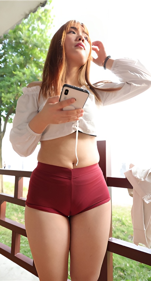 超紧红色热裤 【套图+视频】