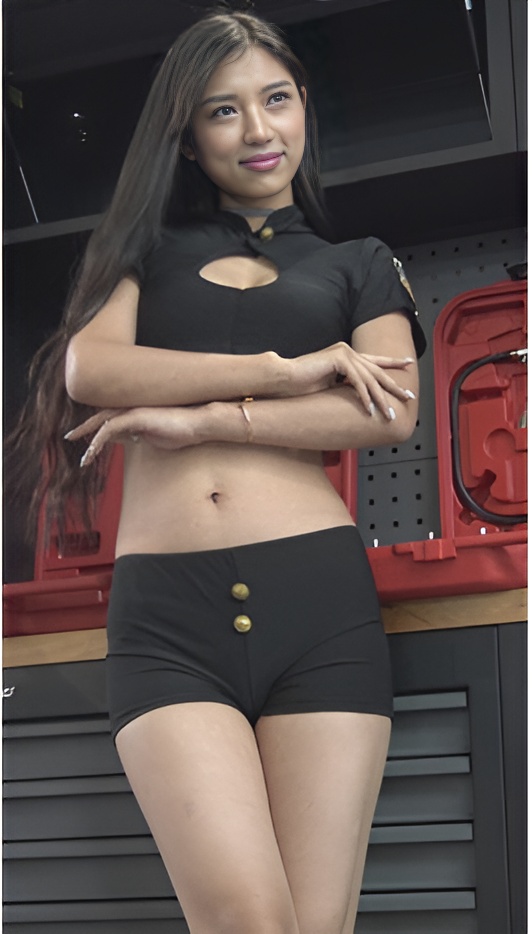 性感的长发黑色紧身小短裤美女[3.7G/MP4]