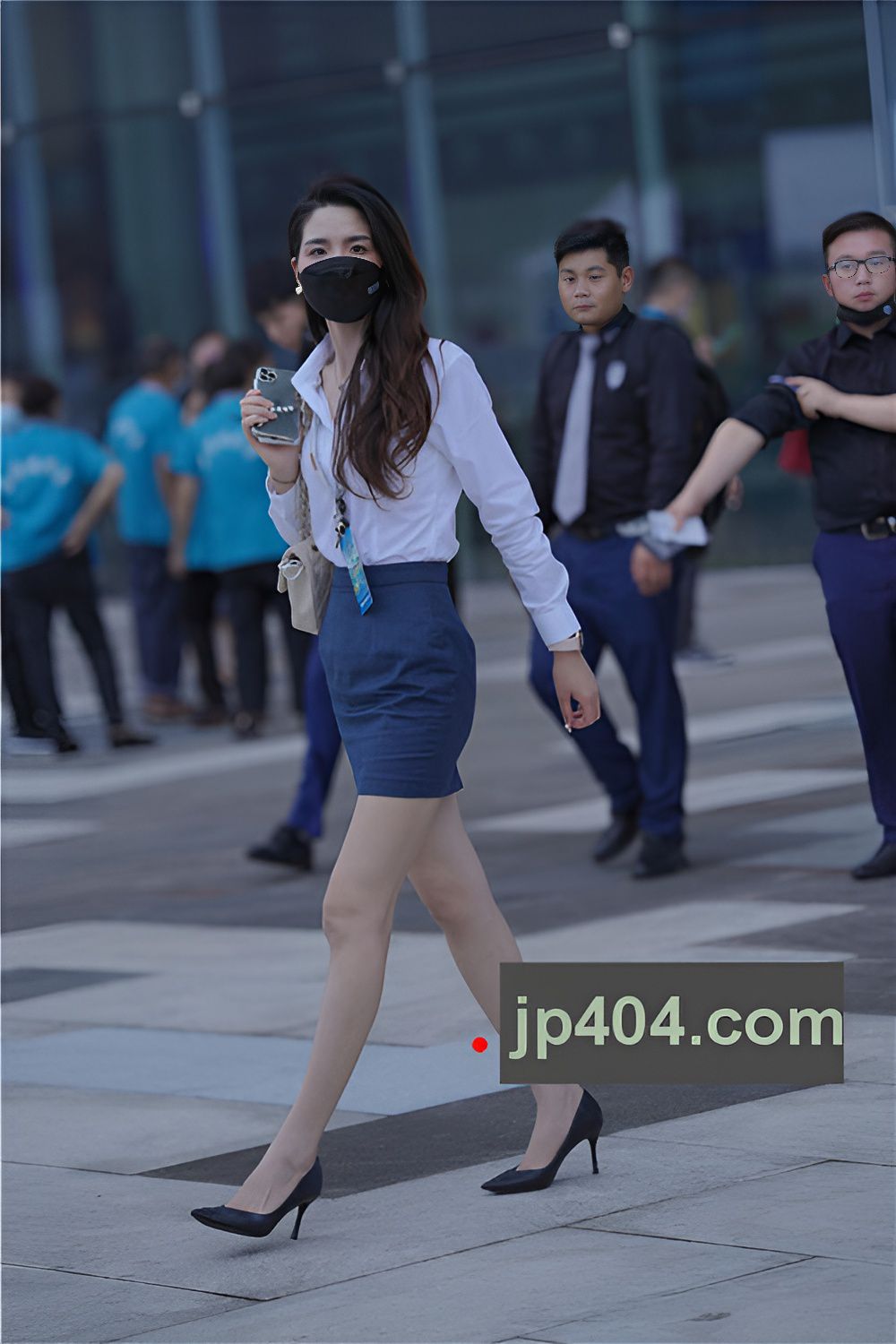 蓝裙OL妹子【套图+视频】