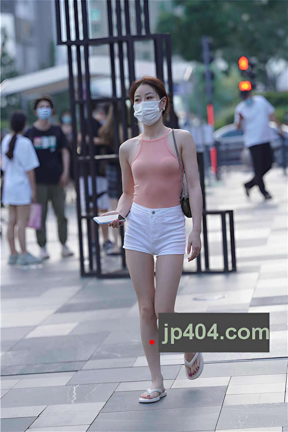 白色高腰热裤美女【套图+视频】